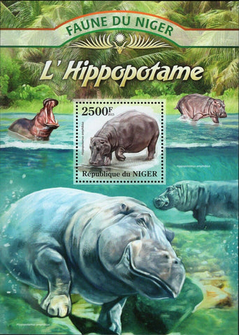 Hippopotamus Stamp Hippopotamus Amphibius S/S MNH #2133 / Bl.161