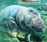 Hippopotamus Stamp Hippopotamus Amphibius S/S MNH #2133 / Bl.161