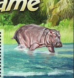 Hippopotamus Stamp Hippopotamus Amphibius S/S MNH #2133 / Bl.161