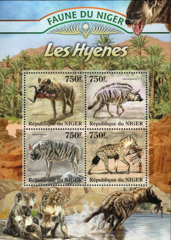 Hyenas Stamp Crocuta Crocuta Wild Animal Souvenir Sheet MNH #2109-2112