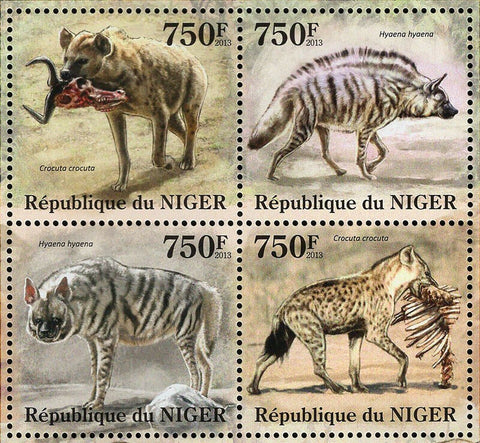 Hyenas Stamp Crocuta Crocuta Wild Animal Souvenir Sheet MNH #2109-2112