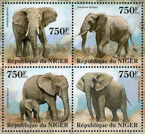 Elephants Stamp Loxodonta Africana Souvenir Sheet MNH #2093-2096