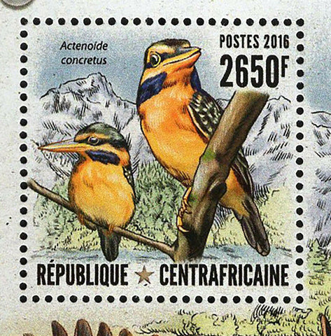Kingfishers Stamp Actenoides Concretus Birds S/S MNH #6614 / Bl.1544