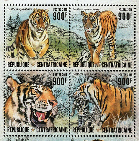 Tigers Stamp Panthera Tigris Altaica Amoyensis Sumatrae S/S MNH #6565-6568