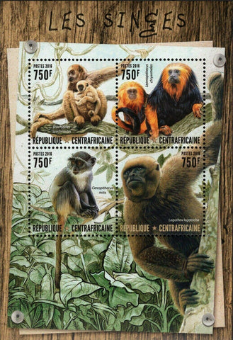 Monkeys Stamp Cercopithecus Mitis Lagothrix Lagotricha S/S MNH #6560-6563