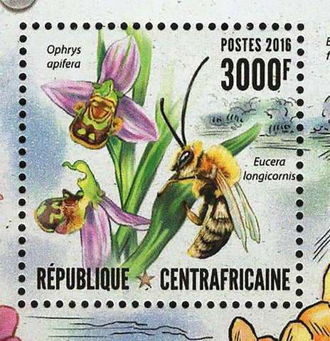 Orchids and Bees Ophrys Apifera Eucera Longicornis S/S MNH #6549 / Bl.1531