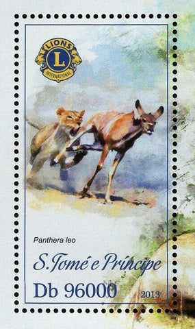 Lions Stamp Panthera Leo Wild Animal Souvenir Sheet MNH #5295 / Bl.918