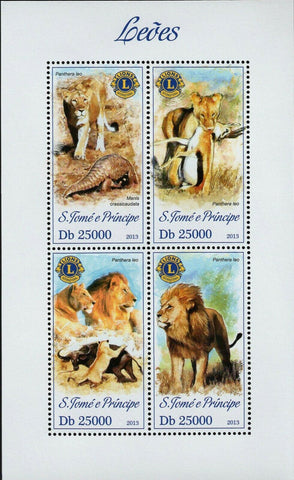 Lions Stamp Panthera Leo Wild Animal Souvenir Sheet MNH #5291-5294