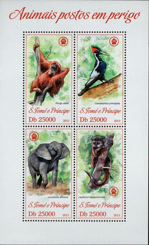 Endangered Animals Stamp Pongo Abelii Loxodonta Africana S/S MNH #5286-5289