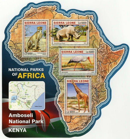 Park Amboseli Kenya Stamp Acinonyx Jubatus S/S MNH #7230-7233