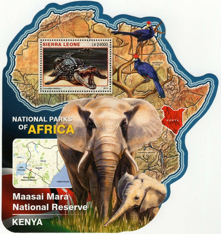Maasai Mara Stamp Kenya Crocodylus Niloticus S/S MNH #7298 / Bl.980