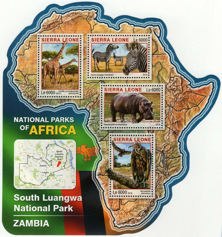 Park South Luangwa Stamp Giraffa Camelopardalis S/S MNH #7250-7253