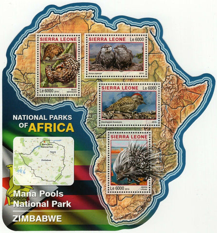 Park Mana Pools Stamp Zimbabwe Manis Temminckii S/S MNH #7266-7269