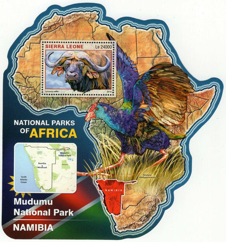 Mudumu Park Stamp Namibia Syncerus Caffer S/S MNH #7300 / Bl.982