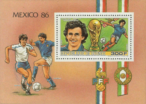 Wold Cup '86 Stamp Mexico Soccer Stopyra Altobelli Sov. Sheet MNH