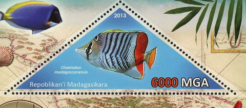 Marine Fauna Stamp Wild Animal Chaetodon Madagascariensis Souvenir Sheet Mint NH