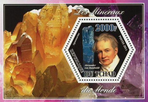 Mineral Stamp Aquamarine Crystal Souvenir Sheet Mint NH
