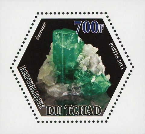 Mineral Stamp Emeraude Crystal Mini Souvenir Sheet Mint NH