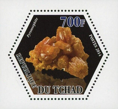 Mineral Stamp Pyromorphite Crystal Mini Souvenir Sheet Mint NH