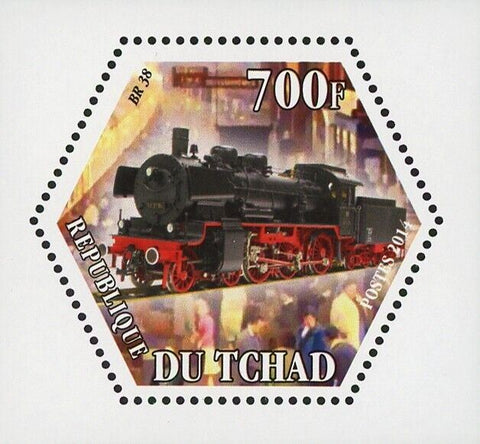 Locomotive Train Stamp BR38 Transportation Mini Souvenir Sheet Mint NH