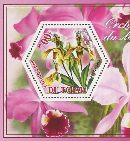 Orchid Flower Cypripedium Laeliocattleya Souvenir Sheet of 2 Stamps Mint NH