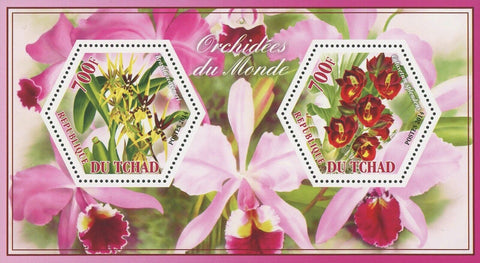 Orchid Flower Brassia Catasetum Souvenir Sheet of 2 Stamps Mint NH