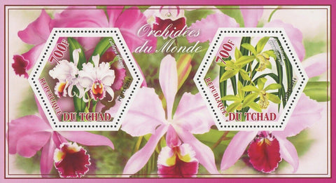 Orchid Flower Cattleya Cymbidium Souvenir Sheet of 2 Stamps Mint NH