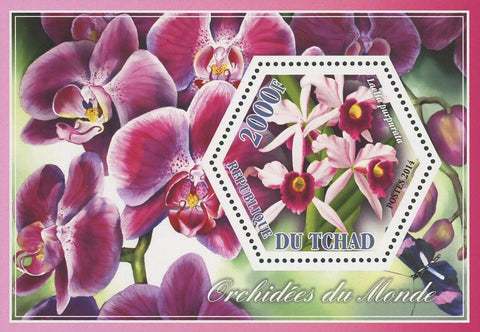 Orchid Plant Flower Nature Laelia Purpurada Flora Souvenir Sheet Mint NH