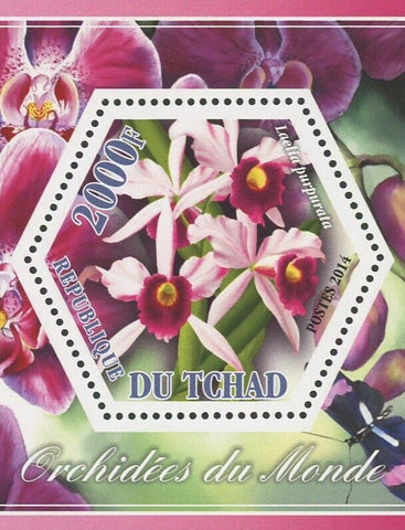 Orchid Plant Flower Nature Laelia Purpurada Flora Souvenir Sheet Mint NH