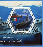 World War II Submarine Leonardo Da Vinci Souvenir Sheet of 2 Stamps Mint NH