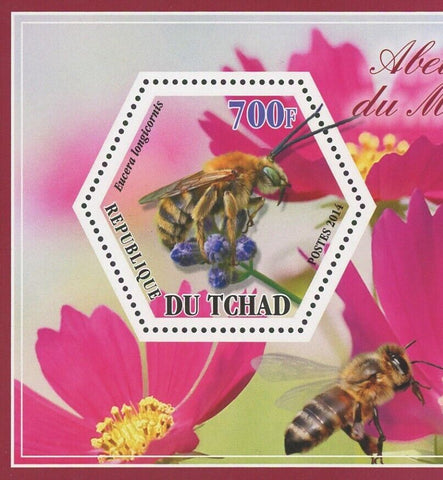 Bee Insect Eucera Enthophora Souvenir Sheet of 2 Stamps Mint NH