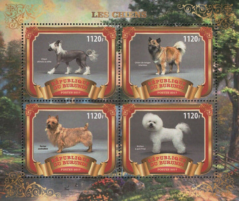 Burundi Dogs Stamp Breeds Berger Terrier Souvenir Sheet of 6 MNH