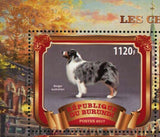 Dog Caniche Australian Berger Springer Animal Souvenir Sheet of 4 Stamps MNH