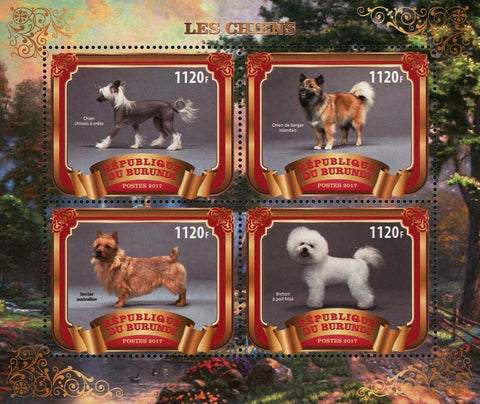 Dog Australian Terrier Irish Berger Domestic Animal Souvenir Sheet 4 Stamps MNH