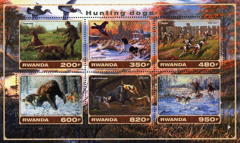 Hunting Dog Stamp Greyhound Springer Spaniel Beagles Laika S/S of 6 Stamps MNH