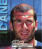 Soccer Football Sport Beckham Figo Zidane  Souvenir Sheet of 4 Stamps MNH