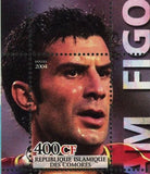Soccer Football Sport Beckham Figo Zidane  Souvenir Sheet of 4 Stamps MNH