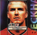 Soccer Football Sport Beckham Figo Zidane  Souvenir Sheet of 4 Stamps MNH