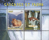 Congo Wild animals Fauna Waterfalls Souvenir Sheet of 2  M NH