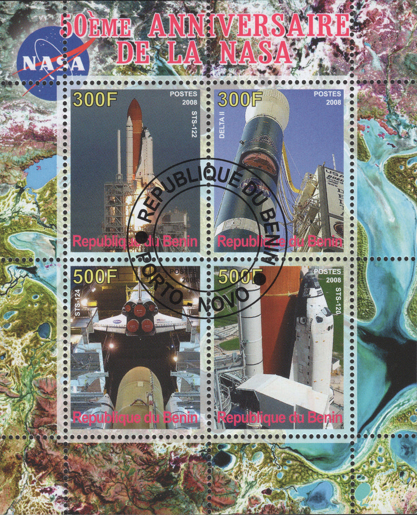 Benin Space Astronautics Souvenir Sheet of 4 Stamps