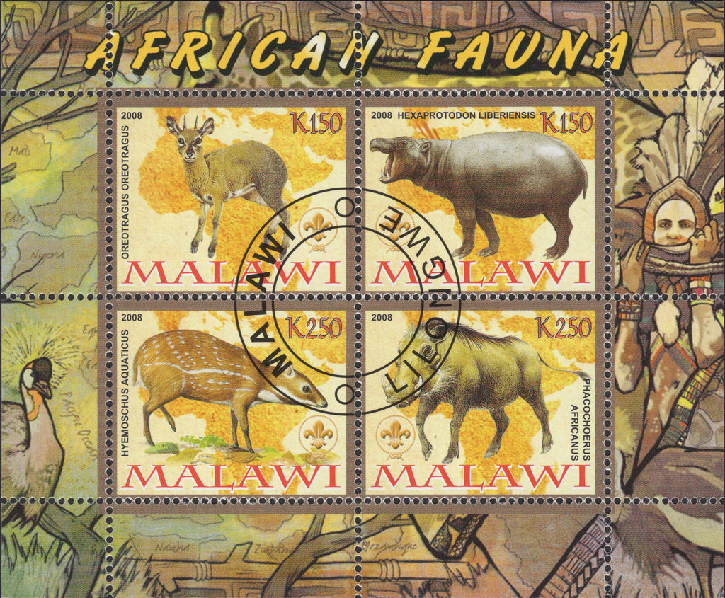 Malawi Wild Animals Souvenir Sheet (GIVEAWAY)