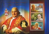 2014 3 Diff Heads of Roman Catholic Church The Popes Gold Souvenir Sheet MNH