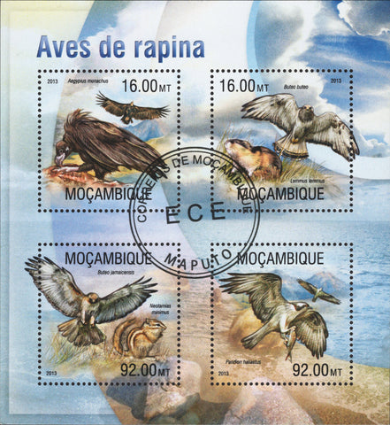 Prey Birds Souvenir Sheet of 4 stamps