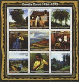 Jean-Baptiste-Camille Corot, Art, Paintings, Souvenir Sheet of 9 stamps,