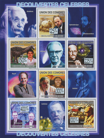 Famous discoveries, Souvenir Sheet of 12 stamps, Mint NH.