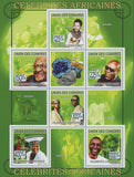 Celebrities from Africa, Souvenir Sheet of 6 stamps, Mint NH