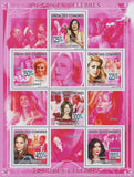 Famous actresses, Souvenir sheet of 6 stamps, Mint NH