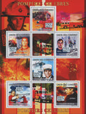 Famous firefighters, Souvenir Sheet of 6 stamps, Mint NH
