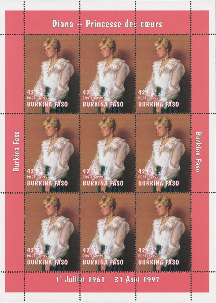 Princess Diana Block of 9 stamps Mint NH