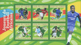 Soccer Sport African Players Souvenir Sheet of 6 stamps Mint NH